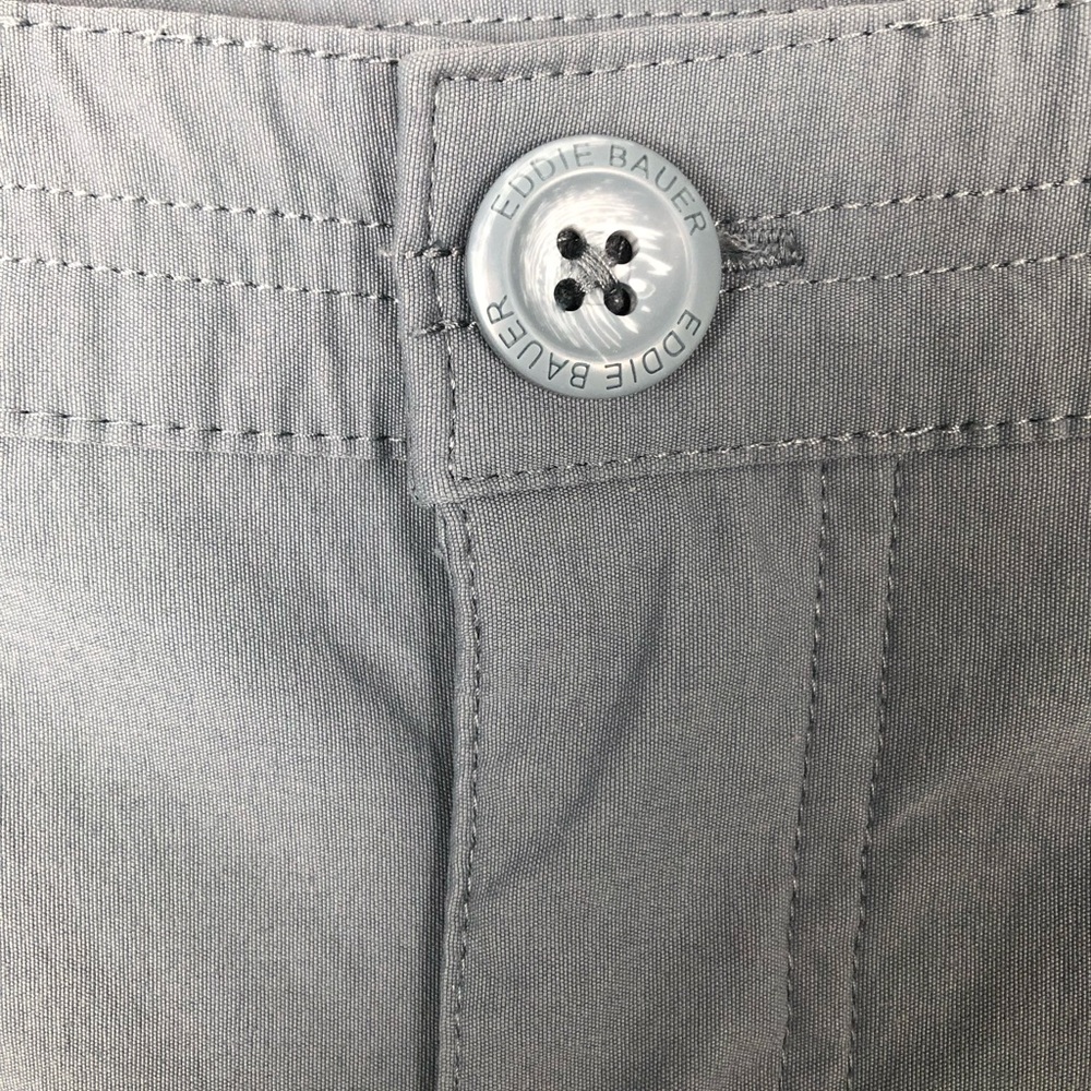 Eddie Bauer Blue Gray Tech Cargo Hiking Capri Capris Women’s Size 10 - Picture 2 of 7